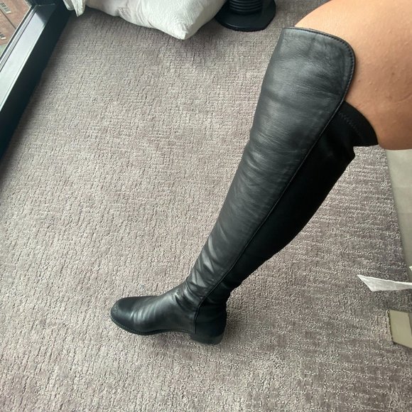 Stuart Weitzman 50/50Gabardine Over-the-Knee Boots - Picture 3 of 7